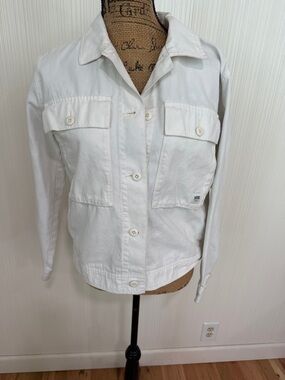 Vans White Button-Front Utility Jean Jacket
